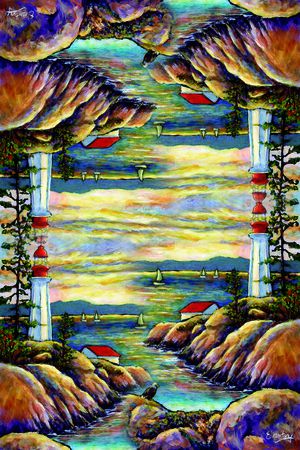 绿色组合印花华亿平台图片