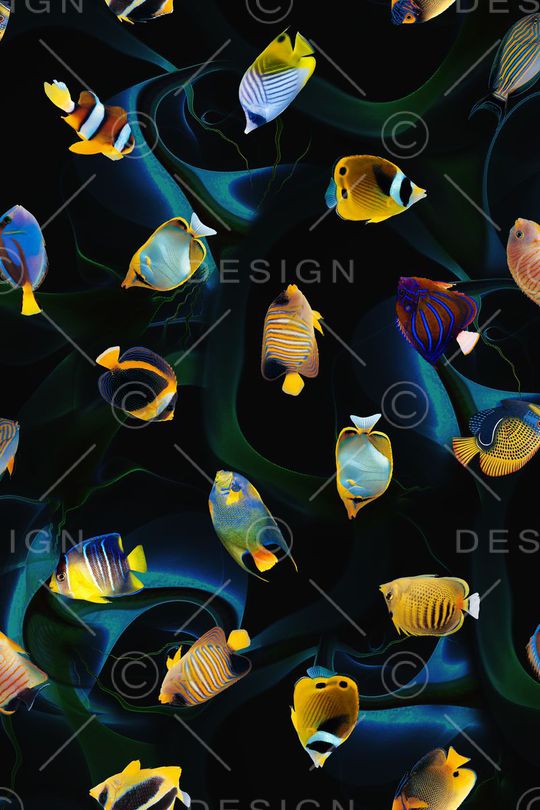 深邃海底印花华亿平台图片