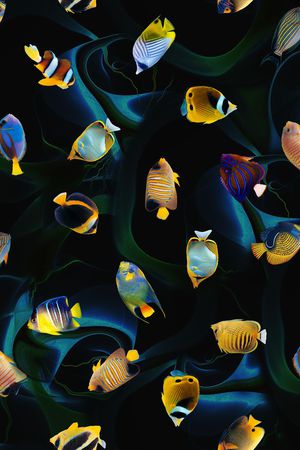 深邃海底印花华亿平台图片