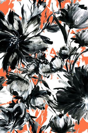 黑白印花华亿平台图片