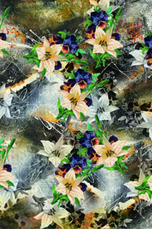 花卉组合印花华亿平台图片