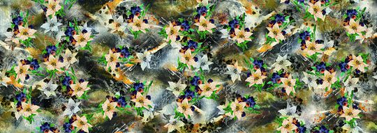 花卉组合印花华亿平台图片