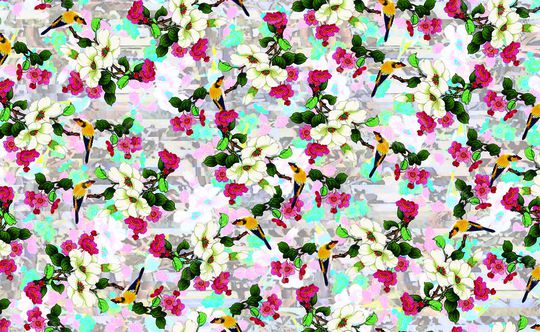 粉 黄印花华亿平台图片