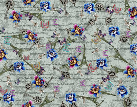 灰 粉 黄印花华亿平台图片