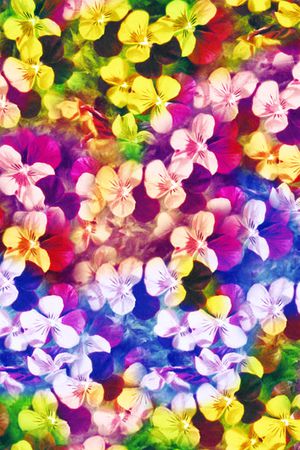 花卉组合印花华亿平台图片