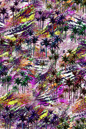 热带风情印花华亿平台图片