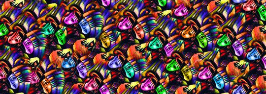 黄 蓝 灰印花华亿平台图片