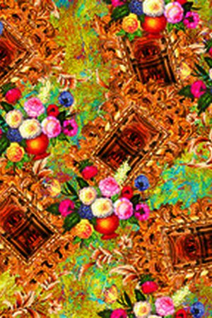 花卉组合印花华亿平台图片