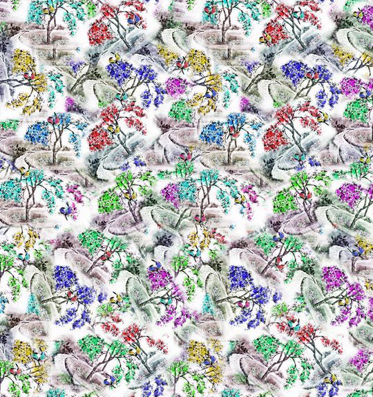 田园风印花华亿平台图片