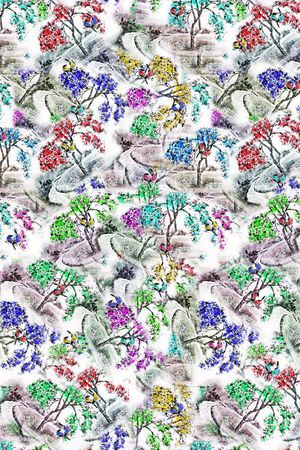 田园风印花华亿平台图片