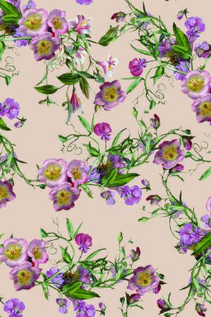 花卉组合印花华亿平台图片