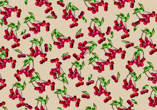 红色花卉印花华亿平台图片