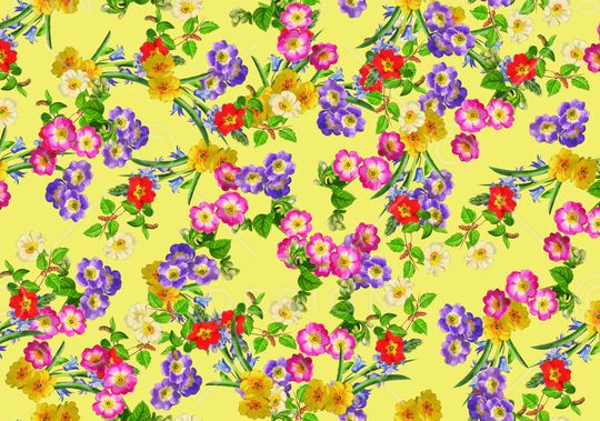 花卉组合印花华亿平台图片