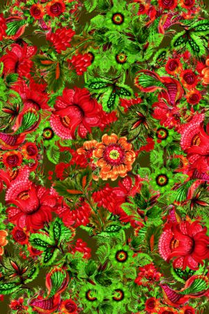 花卉组合印花华亿平台图片