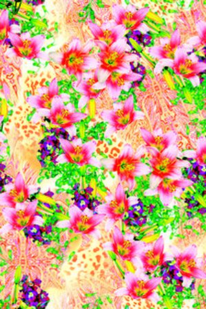 花卉组合印花华亿平台图片