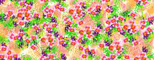 花卉组合印花华亿平台图片