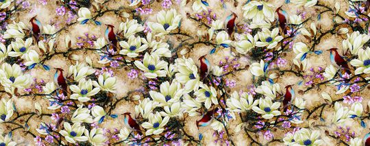 花卉组合印花华亿平台图片