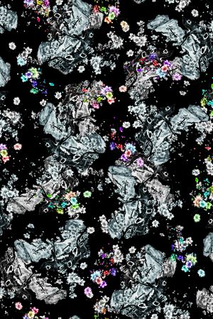 花卉组合印花华亿平台图片