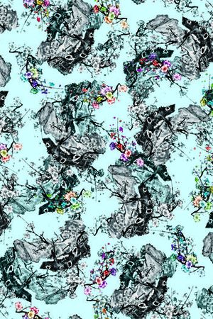 花卉组合印花华亿平台图片