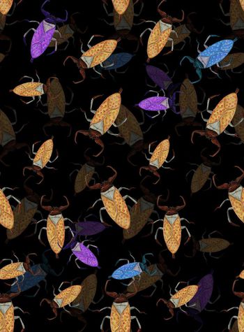 428619-	个性男装衬衫昆虫数码印花.