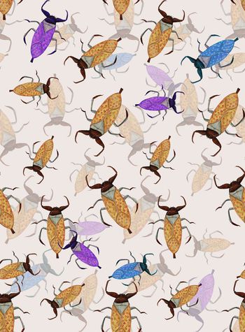 428621-	个性男装衬衫昆虫数码印花.