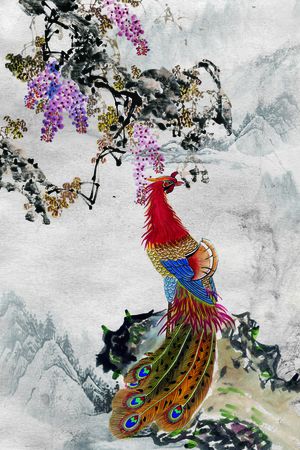 水墨印花华亿平台图片