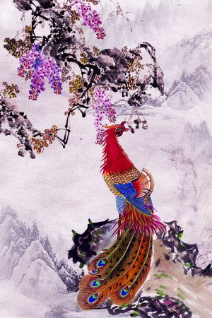 中国风印花华亿平台图片