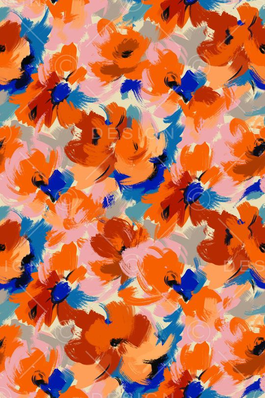 抽象 花卉印花华亿平台图片