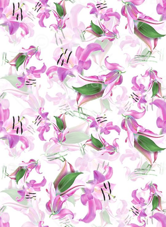 百合花印花华亿平台图片