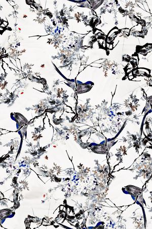 清新花鸟印花华亿平台图片