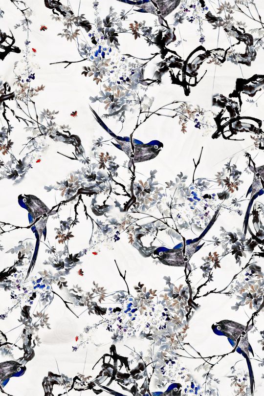 清新花鸟印花华亿平台图片