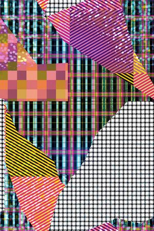 几何拼接印花华亿平台图片