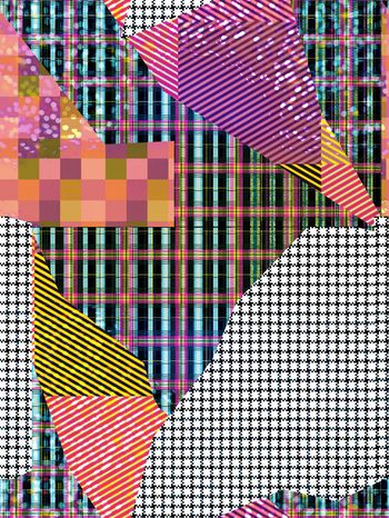 几何拼接印花华亿平台图片