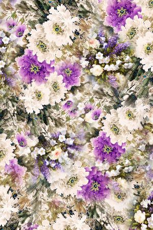 素雅手绘印花华亿平台图片