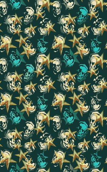 429160-男女衬衫灵异骷髅头五角星华亿平台