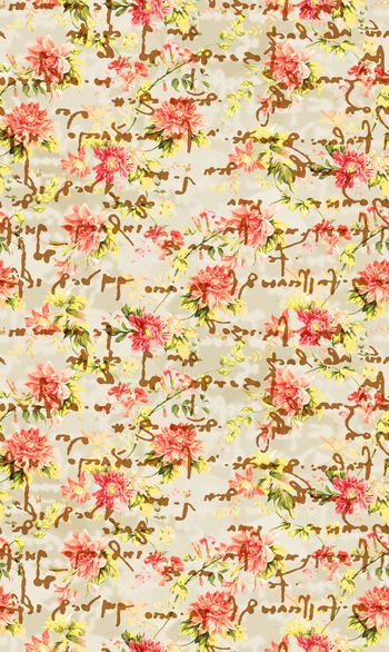 429218-大牌清新水彩手绘抽象字母花卉