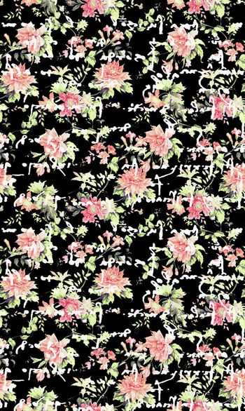 429223-大牌清新水彩手绘抽象字母花卉