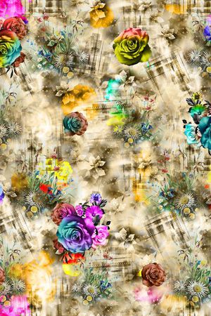 欧式花卉印花华亿平台图片