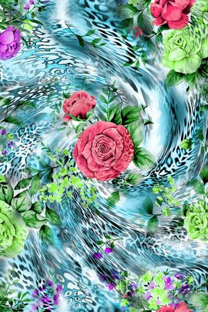 时尚面料华亿平台   数码印花  流行华亿平台印花华亿平台图片