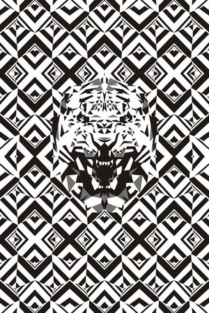 黑白格子印花华亿平台图片