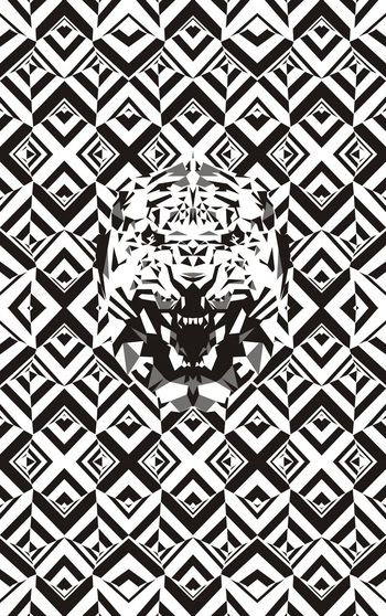 黑白格子印花华亿平台图片