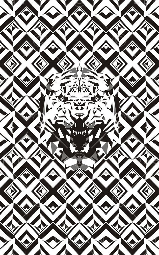 黑白格子印花华亿平台图片