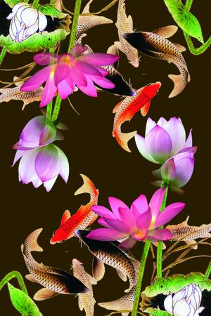 荷花印花华亿平台图片