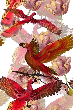 红色印花华亿平台图片