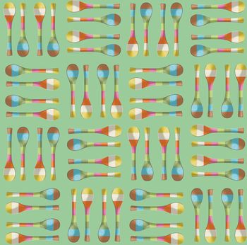 429864-彩色趣味勺子格子华亿平台