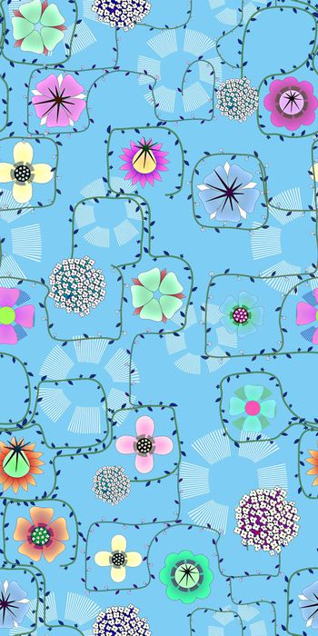 429888-手绘 小花 藤蔓 清新 卡通  服