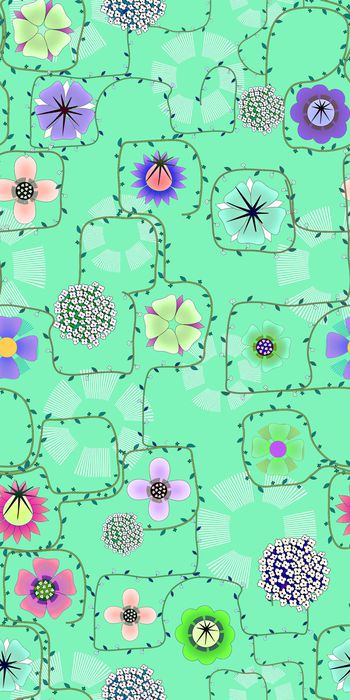 429889-手绘 小花 藤蔓 清新  服装