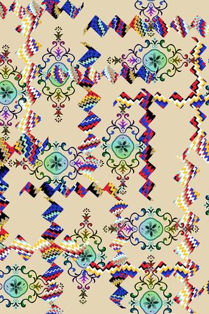 欧式拼接风格印花华亿平台图片