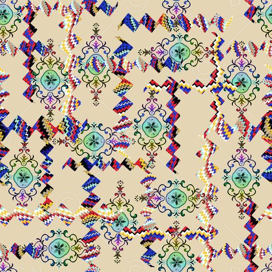 欧式拼接风格印花华亿平台图片