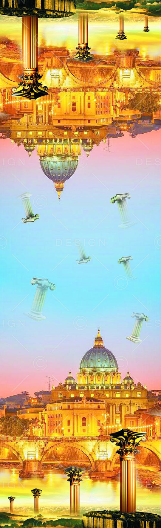 黄昏景观印花华亿平台图片